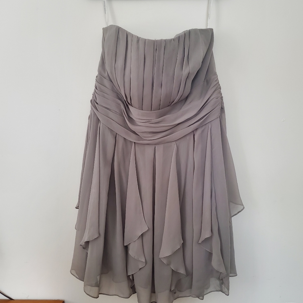 David's Bridal Strapless Gray Dress Size 18